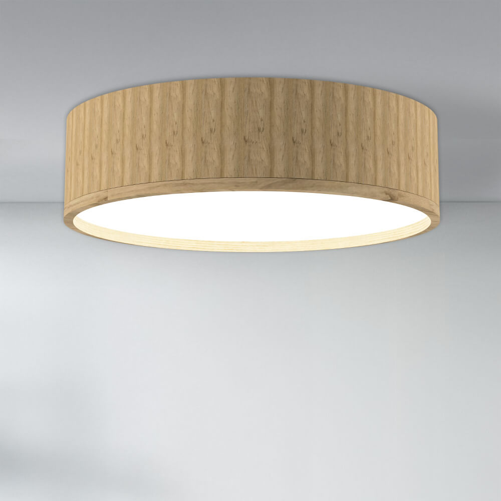 Holz Rund LED - Deckenleuchte 1100×300