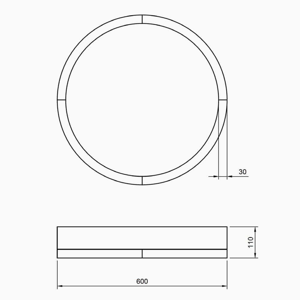 Holz Rund LED - Pendelleuchte 600×110 – Bild 2