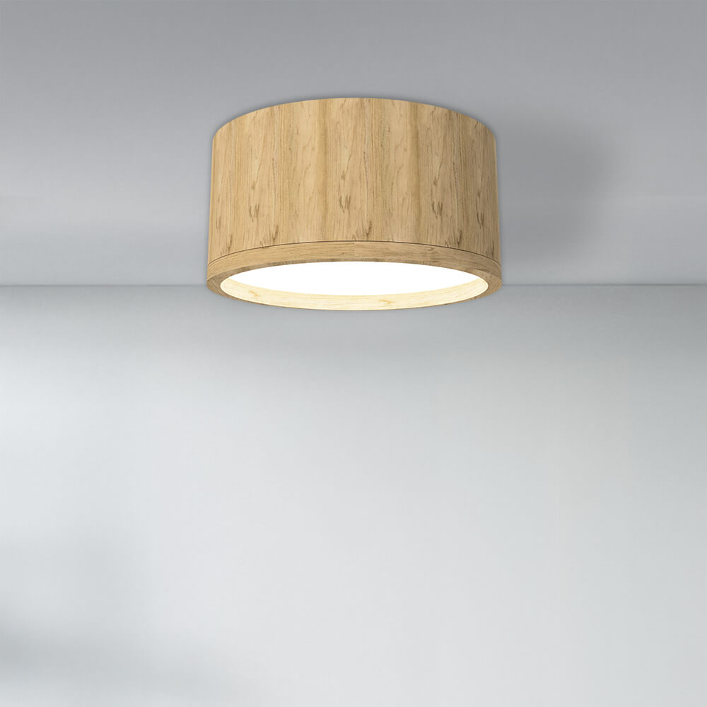 Holz Rund LED - Deckenleuchte 600×300