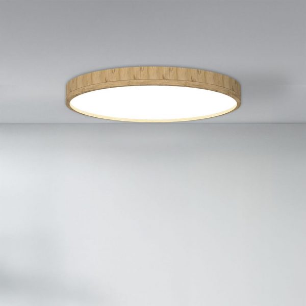 Holz Rund LED - Deckenleuchte 850×110