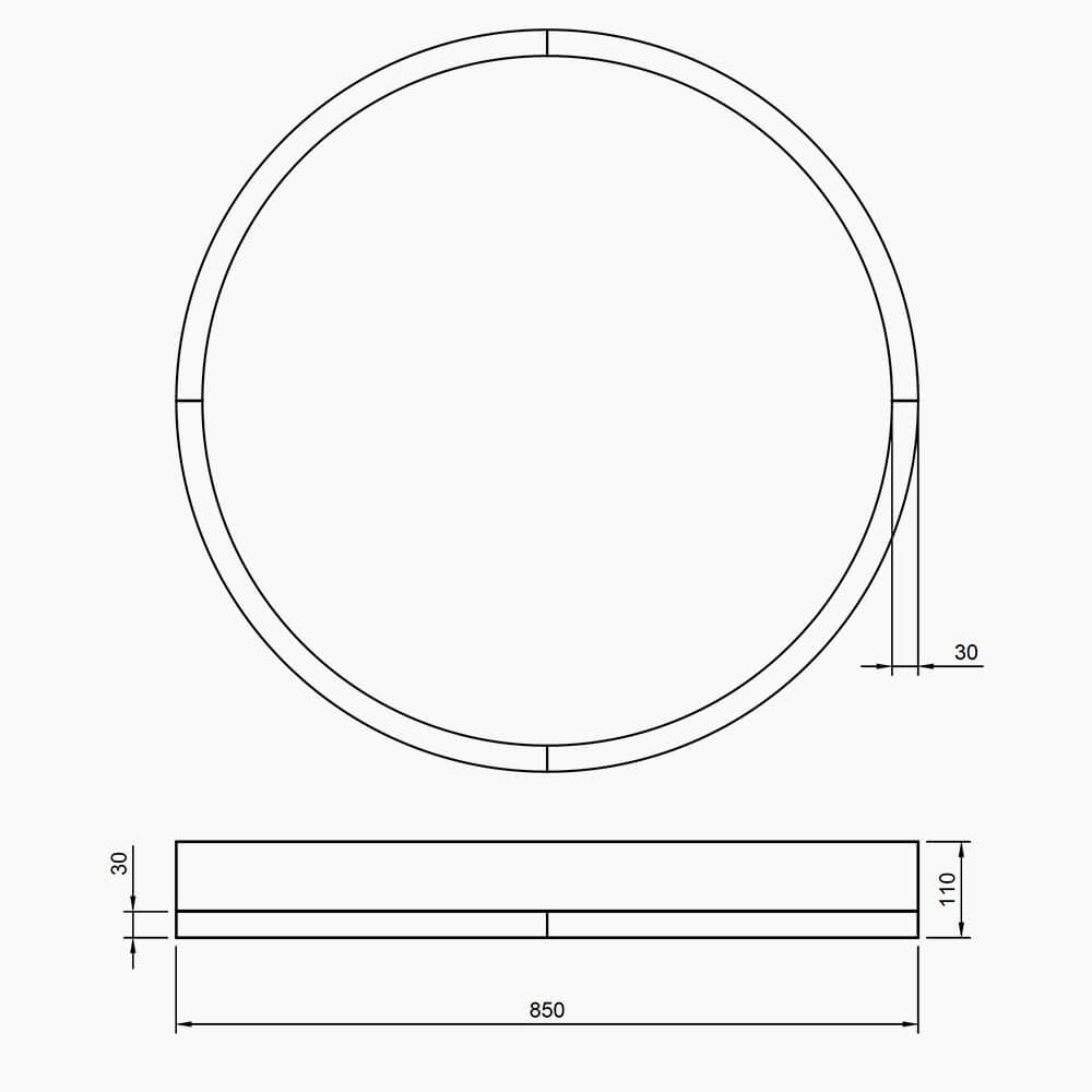 Holz Rund LED - Pendelleuchte 850×110 – Bild 3
