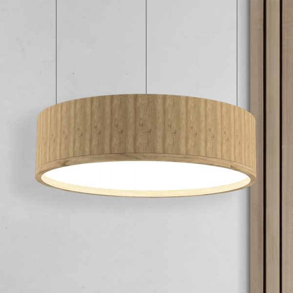 Holz Rund LED - Pendelleuchte 1100×300