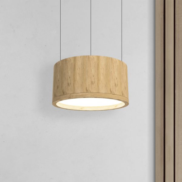 Holz Rund LED - Pendelleuchte 600×300