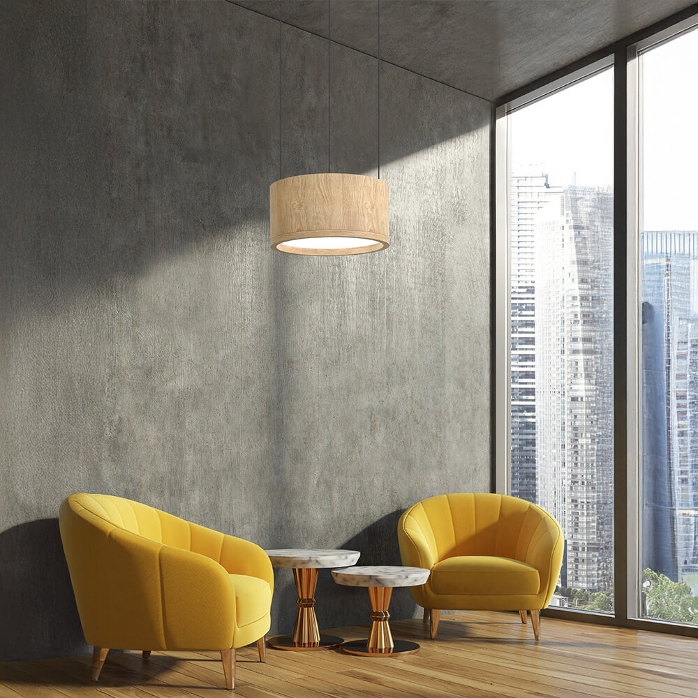 Holz Rund LED - Pendelleuchte 600×300 – Bild 3