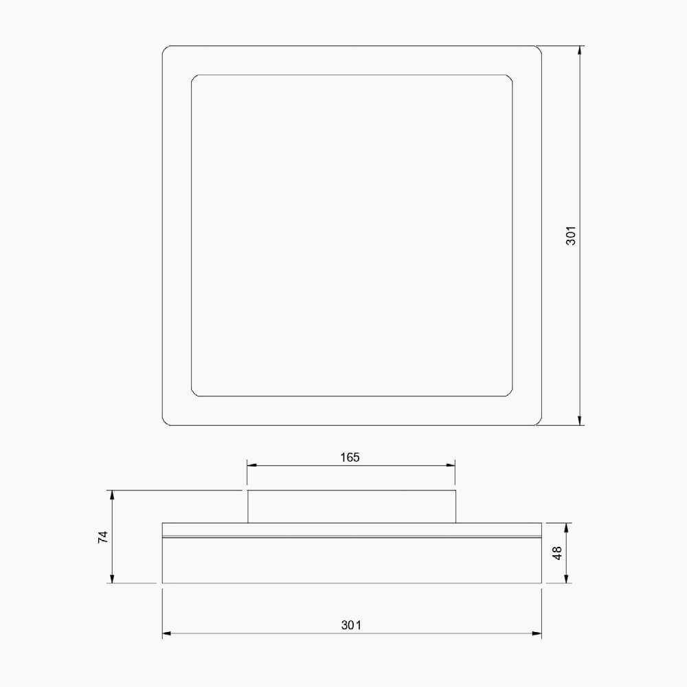 Holz Quadrat LED - Deckenleuchte 300 – Bild 3