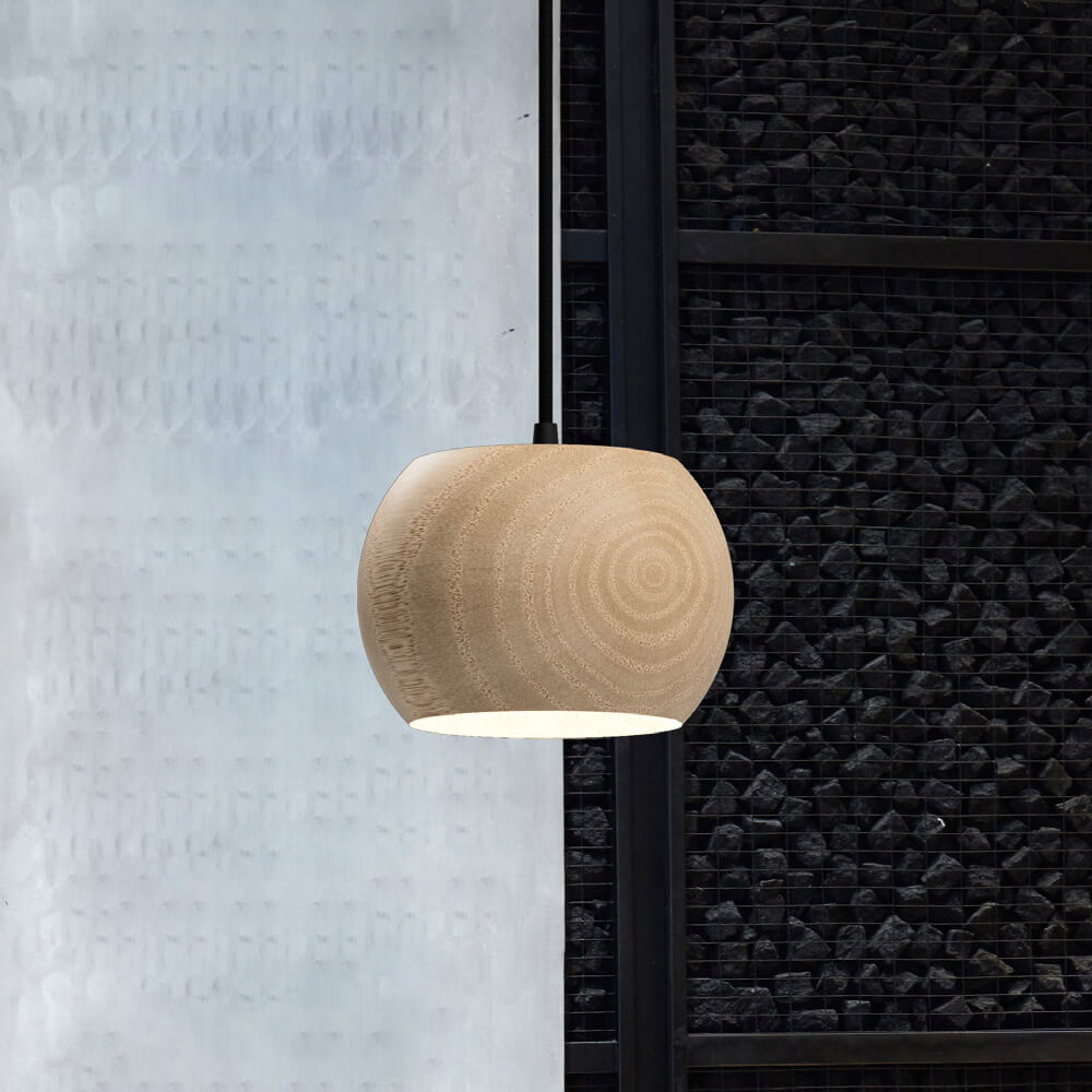 Holzkugel-LED - Pendelleuchte