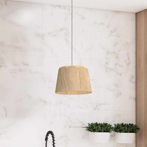 Holzkegel-LED - Pendelleuchte