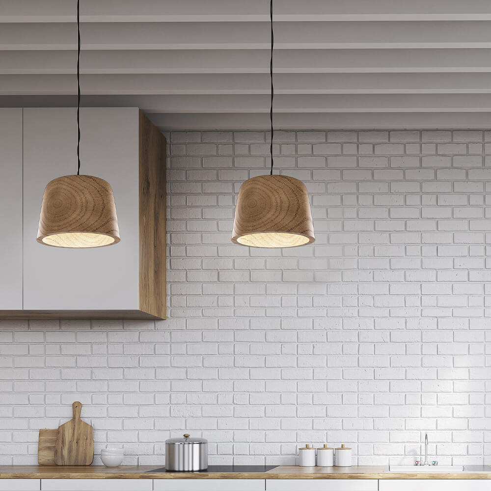 Holzkegel-LED - Pendelleuchte – Bild 2